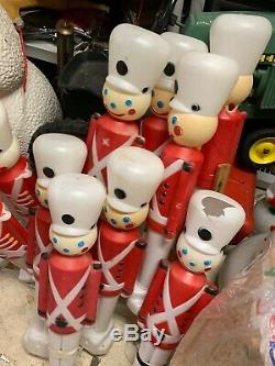 Lot/ 12 Vintage Empire 30 Christmas Lighted Blow Mold Toy Soldier Nut Crackers