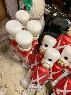 Lot/ 12 Vintage Empire 30 Christmas Lighted Blow Mold Toy Soldier Nut Crackers