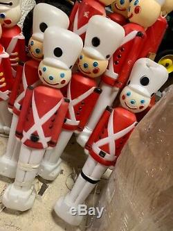 Lot/ 12 Vintage Empire 30 Christmas Lighted Blow Mold Toy Soldier Nut Crackers