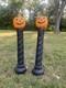 Lot Of 2 Blow Mold Halloween Pumpkin Black Candle Sunhill Lighted 36 Usa Rare