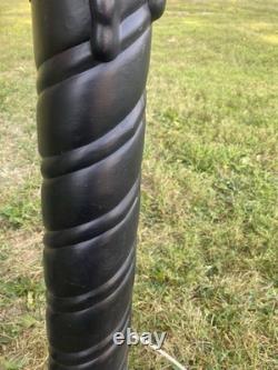 Lot Of 2 Blow Mold Halloween Pumpkin Black Candle Sunhill Lighted 36 USA RARE