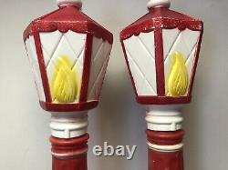 Lot Of 2 VTG 1969 CHRISTMAS 39 STREET LAMP LIGHT BLOW MOLD EMPIRE PLASTIC CORP
