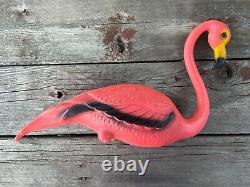 Lot Of 2 Vintage 1958 Pink Flamingos Mold Craft Inc MCM Yard Decor BEAUTIFUL