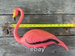 Lot Of 2 Vintage 1958 Pink Flamingos Mold Craft Inc MCM Yard Decor BEAUTIFUL