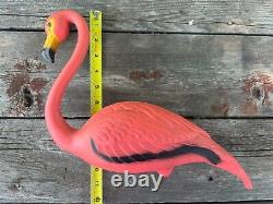 Lot Of 2 Vintage 1958 Pink Flamingos Mold Craft Inc MCM Yard Decor BEAUTIFUL