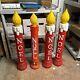 Lot Of 4 Blow Mold Noel Frosted Tops Nostalgic Christmas Candles Union 39
