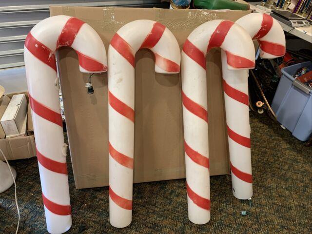 Lot Of 4 Vintage Empire 40 Lighted Blow Mold Christmas Candy Cane Yard Decor