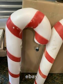Lot Of 4 Vintage Empire 40 Lighted Blow Mold Christmas Candy Cane Yard Decor