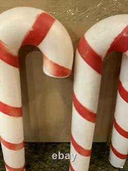 Lot Of 4 Vintage Empire 40 Lighted Blow Mold Christmas Candy Cane Yard Decor