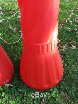 Lot Of 4 Vintage Union Christmas Candle Lighted Blow Mold 35 Tall Yard Decor