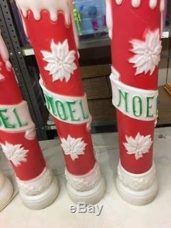 Lot Of 6 38 CANDLES BLOW MOLD CHRISTMAS NOEL LIGHT UP YARD Lawn Decor