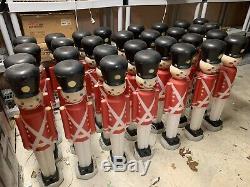 Lot Of 6 Vintage Empire 30 Christmas Lighted Blow Mold Toy Soldier Nut Crackers