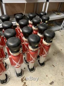 Lot Of 6 Vintage Empire 30 Christmas Lighted Blow Mold Toy Soldier Nut Crackers