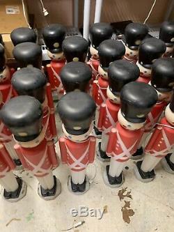 Lot Of 6 Vintage Empire 30 Christmas Lighted Blow Mold Toy Soldier Nut Crackers
