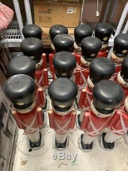 Lot Of 6 Vintage Empire 30 Christmas Lighted Blow Mold Toy Soldier Nut Crackers