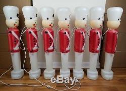Lot Of 7 Vintage Empire Toy Soldiers Lighted Blow Mold Christmas Decorations 31