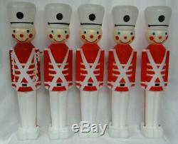 Lot Of 9 Union 30 Soldiers White Hat Lighted Blow Molds Outdoor Christmas Yard