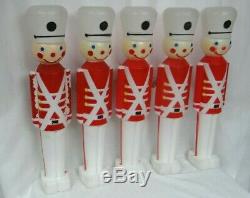 Lot Of 9 Union 30 Soldiers White Hat Lighted Blow Molds Outdoor Christmas Yard