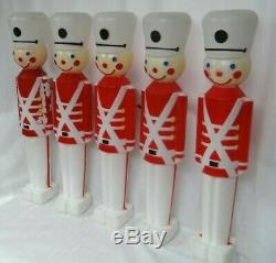 Lot Of 9 Union 30 Soldiers White Hat Lighted Blow Molds Outdoor Christmas Yard