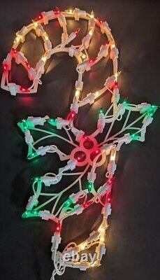 (Lot Of 9) Vintage Christmas Light-Up Candy Cane/Lantern /Candle Decorations 18