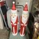 Lot Of 2 Vtg 39 Don Featherstone Pencil Santa Christmas Lighted Blow Mold