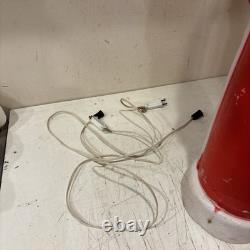 Lot of 2 VTG 39 Don Featherstone Pencil SANTA Christmas Lighted BLOW MOLD