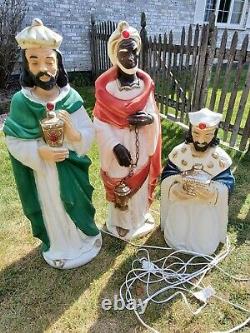 Lot of 3 Vintage Blow Mold Wiseman Nativity Christmas Large Outdoor Local Pickup