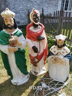 Lot of 3 Vintage Blow Mold Wiseman Nativity Christmas Large Outdoor Local Pickup