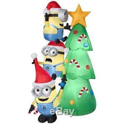 Minions Christmas Tree Airblown Yard Inflatable 6' Candy Canes Decoration Nice