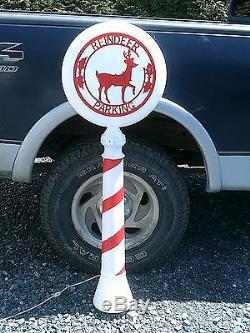 Merry Christmas & Reindeer Parking 54 Union Lollipop Lighted Blow Mold
