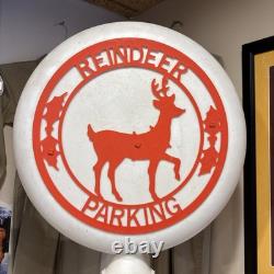 Merry Christmas Reindeer Parking Pole Sign 52 Lighted Blow Mold DOUBLE SIDED