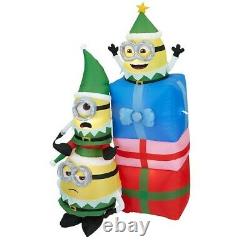 Merry Minions Mischief Bob Stuart And Otto Elves 6.5 Feet Inflatable Christmas