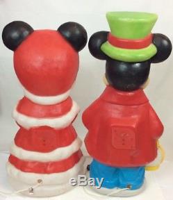 Mickey & Minnie Mouse Blow Mold Set 32 Disney Christmas Decorations Lighted