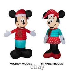 Mickey & Minnie Mouse Christmas Inflatable 5' Bundle Set LED Light Up Puffer NEW