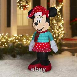 Mickey & Minnie Mouse Christmas Inflatable 5' Bundle Set LED Light Up Puffer NEW