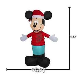 Mickey & Minnie Mouse Christmas Inflatable 5' Bundle Set LED Light Up Puffer NEW