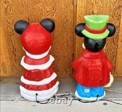 Mickey and Minnie Mouse Christmas Blow Molds Vintage