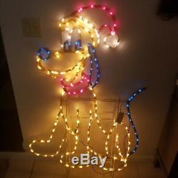 Mr Christmas Disney Santa Mickey Mouse Pluto Light Sculpture Decoration vintage