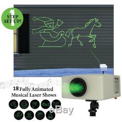 Mr. Christmas Musical Cartoon Laser (Green) Outdoor Holiday Projector
