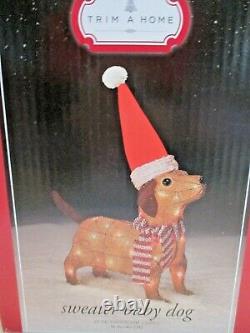 NEW 16 Christmas Holiday Lighted Sweater Dachshund Puppy Dog Tinsel Decor