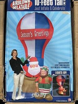 NEW 2004 Gemmy 10' Tall Santa &Elf Hot Air Balloon Christmas Inflatable Airblown NEW 2004 Gemmy 10' Tall Santa &Elf Hot Air Balloon Christmas Inflatable Airblown