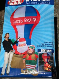 NEW 2004 Gemmy 10' Tall Santa &Elf Hot Air Balloon Christmas Inflatable Airblown NEW 2004 Gemmy 10' Tall Santa &Elf Hot Air Balloon Christmas Inflatable Airblown