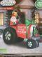 New 2020 Gemmy 7-1/2' Christmas Santa Farm Tractor Lighted Airblown Inflatable