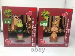 NEW 2021 The Grinch 5.5ft and Max 5ft Christmas Airblown Inflatables