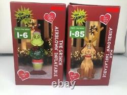 NEW 2021 The Grinch 5.5ft and Max 5ft Christmas Airblown Inflatables