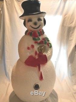 NEW Blow Mold 40 Large Lighted Snowman, UNION PRODUCTS, Dimpled Plastic