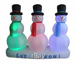 NEW Christmas Air Blown Inflatable Yard Decoration Snowmen Color LED Lights Show