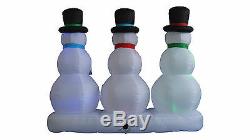 NEW Christmas Air Blown Inflatable Yard Decoration Snowmen Color LED Lights Show