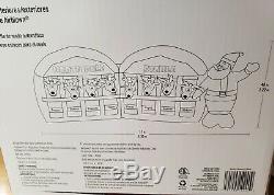 NEW Christmas Giant 11' Santa Reindeer North Pole Stable LED Inflatable Airblown