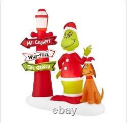 NEW! Dr. Seuss 6 ft Grinch With Sign Holiday Inflatable